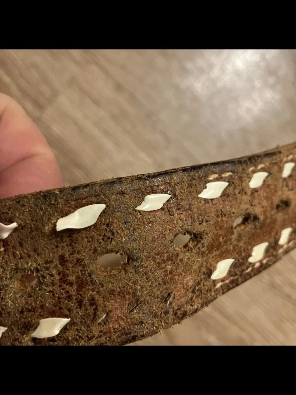 Western Leather Belt Size 42 Vintage Cowhide Made in USA Custom Name “Morris